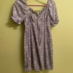 Missguided Baby Blue Floral Print Dress